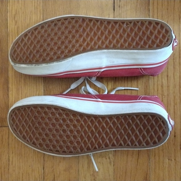 Vans lace up canvas red low top mens size 5/women's 6.5 - Picture 4 of 6